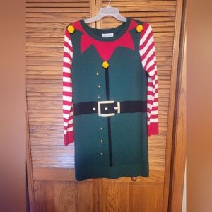Fashion Avenue Festive Elf‎ Christmas Sweater Dress Size Large